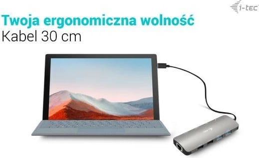 Kasë dokimi i-tec C31NANOHDM2DOCPD, 2x HDMI, USB-C, 100W, Metal, E zezë