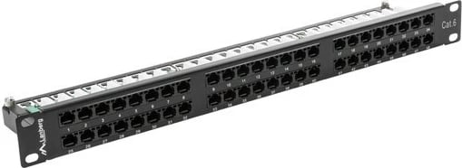 Patch panel Lanberg PPU6-1048-B, 48 porta, 1U, CAT 6, i zi