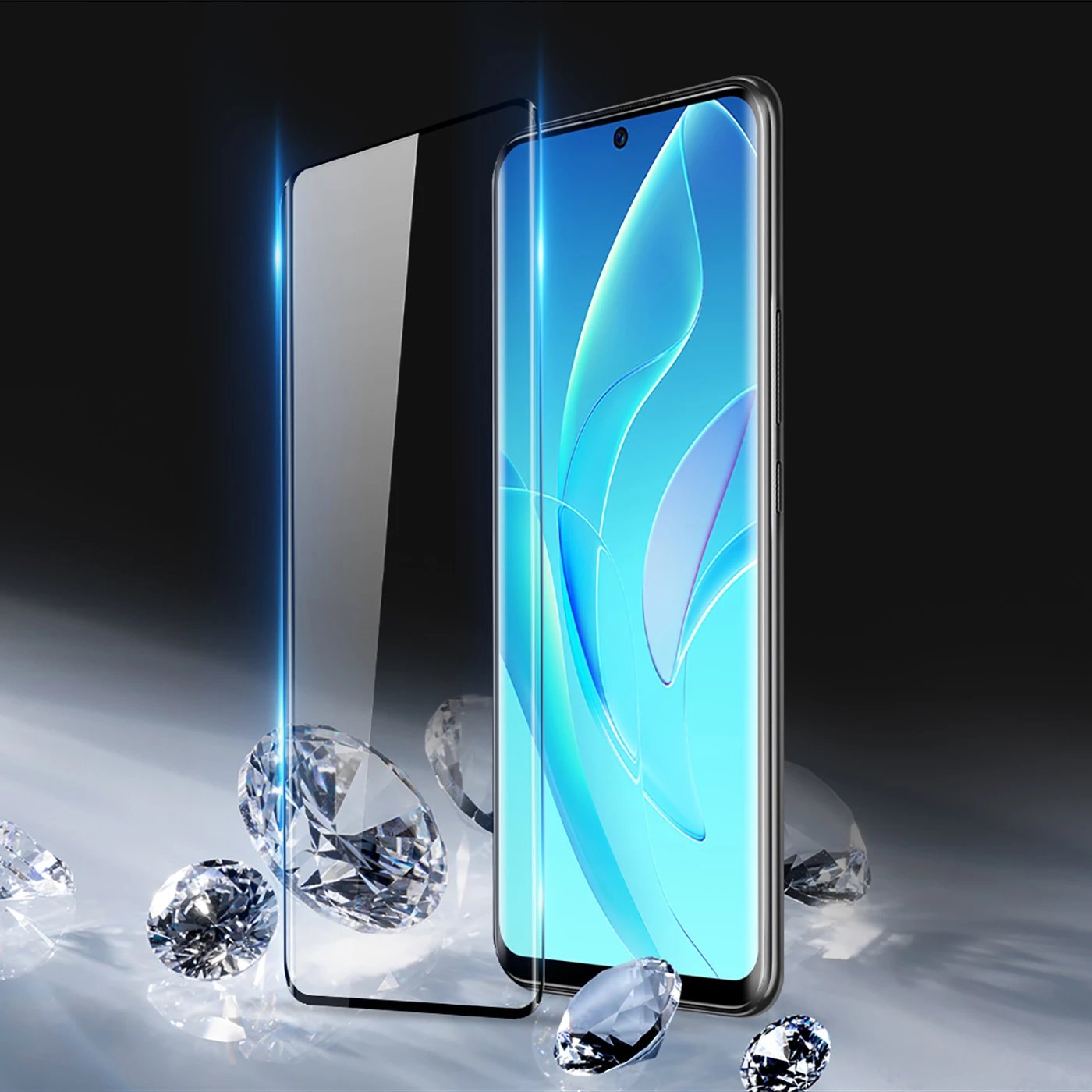 Xham i temperuar Dux Ducis Curved Glass për Honor 60 Pro, me kornizë të zezë
