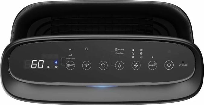 Pastrues ajri me lagështim, Sharp UA-KIN42E-H, për dhoma deri 28 m², depozitë 2.7 L, Plasmacluster Ion 25000, i zi