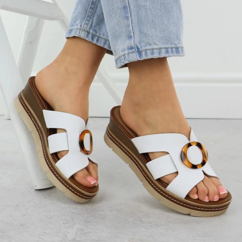 Sandale platforme për femra Remonte D2L52-80, të bardha