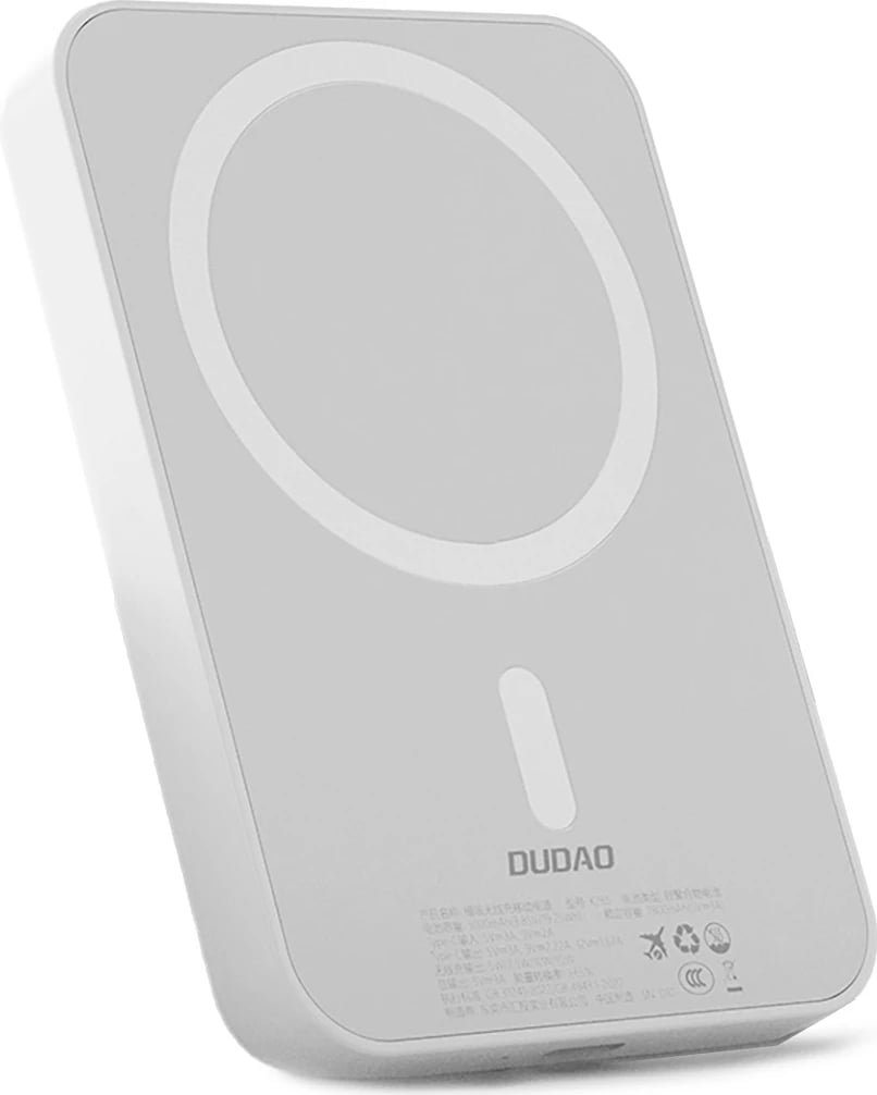 Powerbank Dudao K26S, 5000mAh, 20W, USB-A/USB-C/MagSafe, bardhë