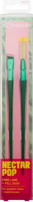 Set brushash për makeup Real Techniques Lashbrush Spoolie RT 077 + Smudge Liner RT 073 për femra gjelbër, 2 copë