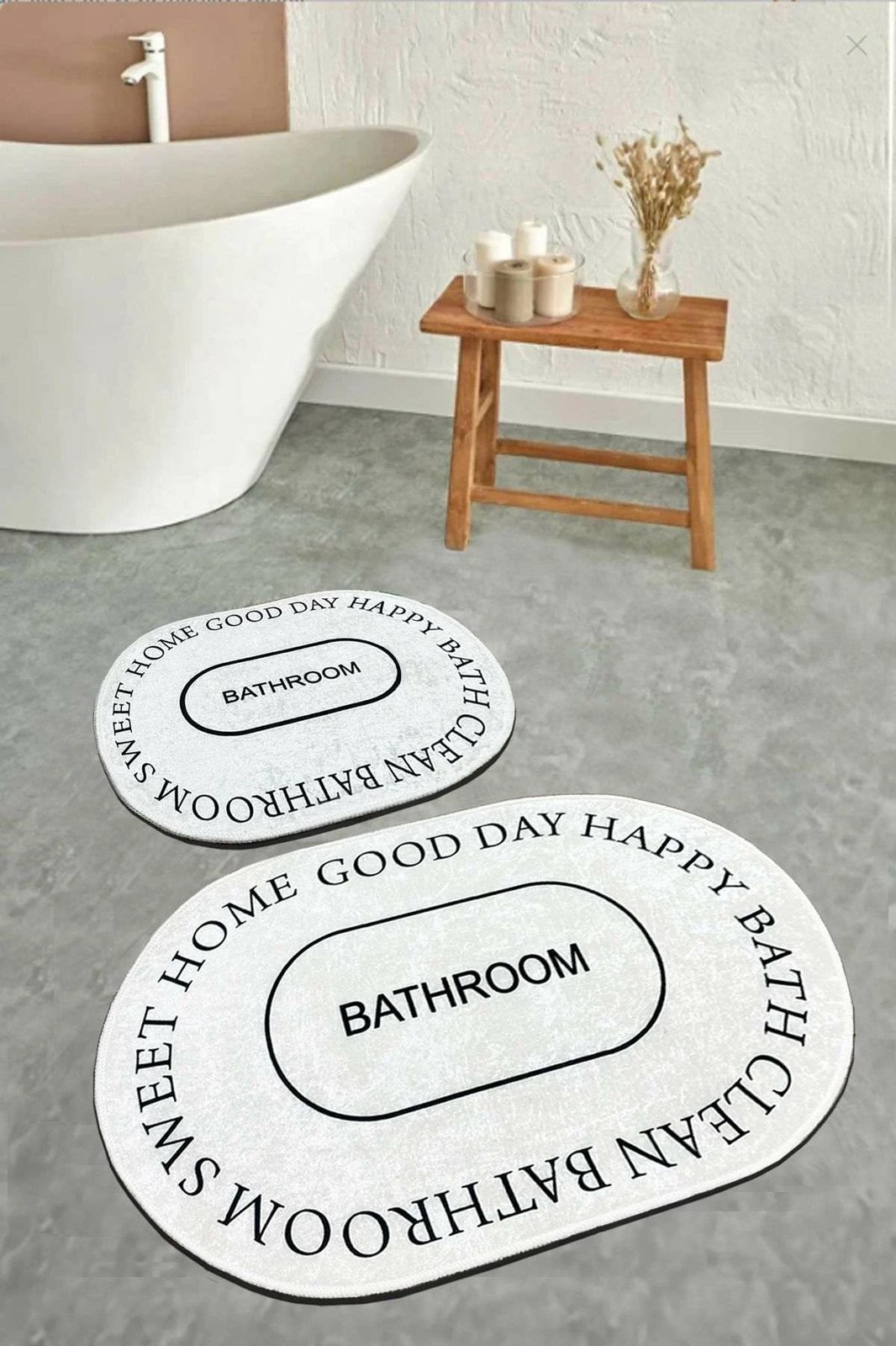 Set tapetash për banjo (2 copë), Mijölnir, Baindos, ngjyrë ecru