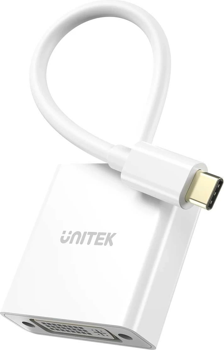 Adapter USB-C në DVI Unitek, 1080P@60Hz, 15cm, bardhë