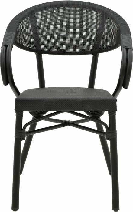 Karrige Isaia alumini-tekstilen e zezë 57x57x83cm