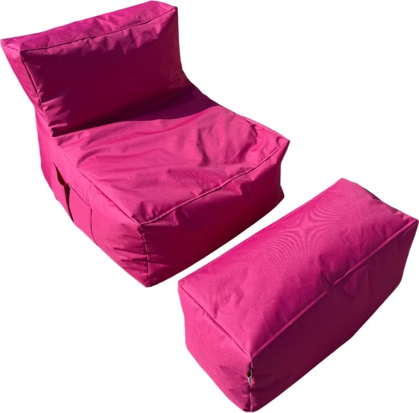Set me 2 pjesë bean bag, ngjyrë rozë, Atelier del Sofa, XXL Sedir