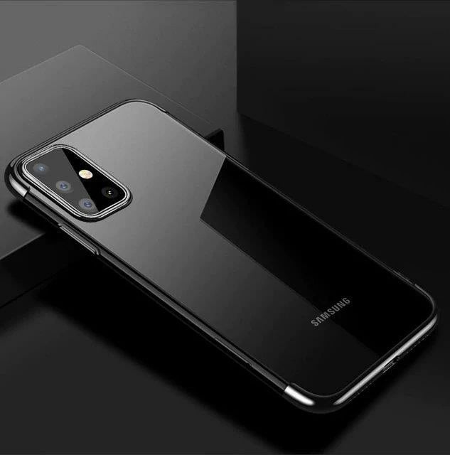 Mbështjellës Hurtel Clear Color 0.3mm për Samsung Galaxy A72, TPU, i tejdukshëm/zi