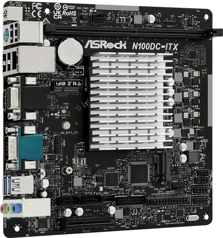 Pllakë amë ASRock N100DC-ITX, Intel N100, DDR4, mini ITX