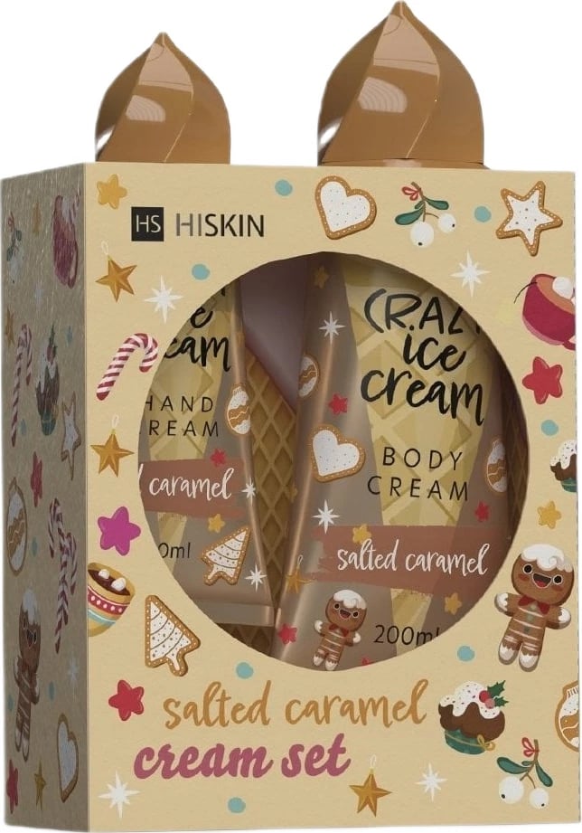 Set krem për duar dhe trup për femra HiSkin Salted Caramel Cream 60ml + 200ml
