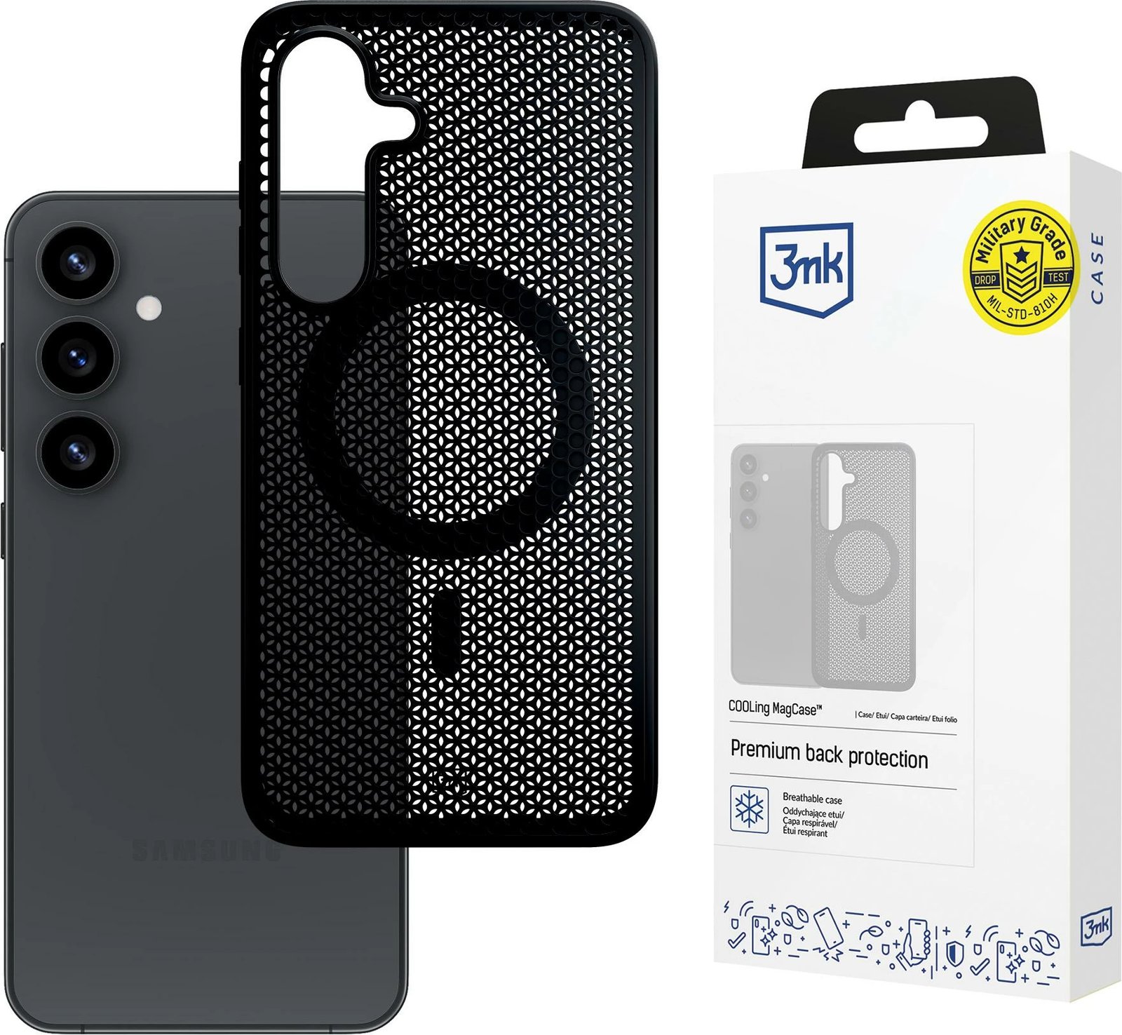 Mbështjellës 3mk COOLing MagCase për Samsung Galaxy S25+, zi