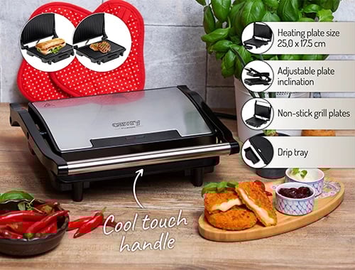 Grill elektrik, Camry, CR 3044, 25x17.5 cm, 1500-2100W, e zezë-argjend