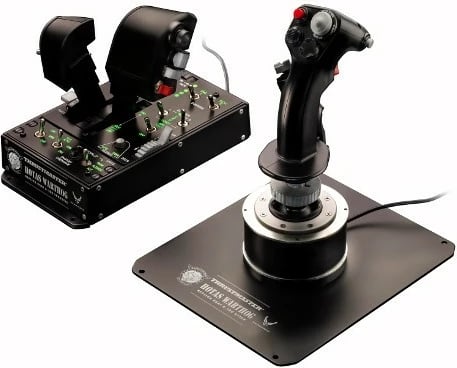 Joystick Thrustmaster Hotas Warthog, për PC, me kabllo, i zi/argjendtë, set
