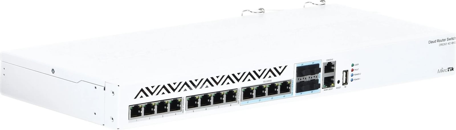 Switch MikroTik CRS312-4C+8XG-RM, L3, 10G Ethernet, Bardhë