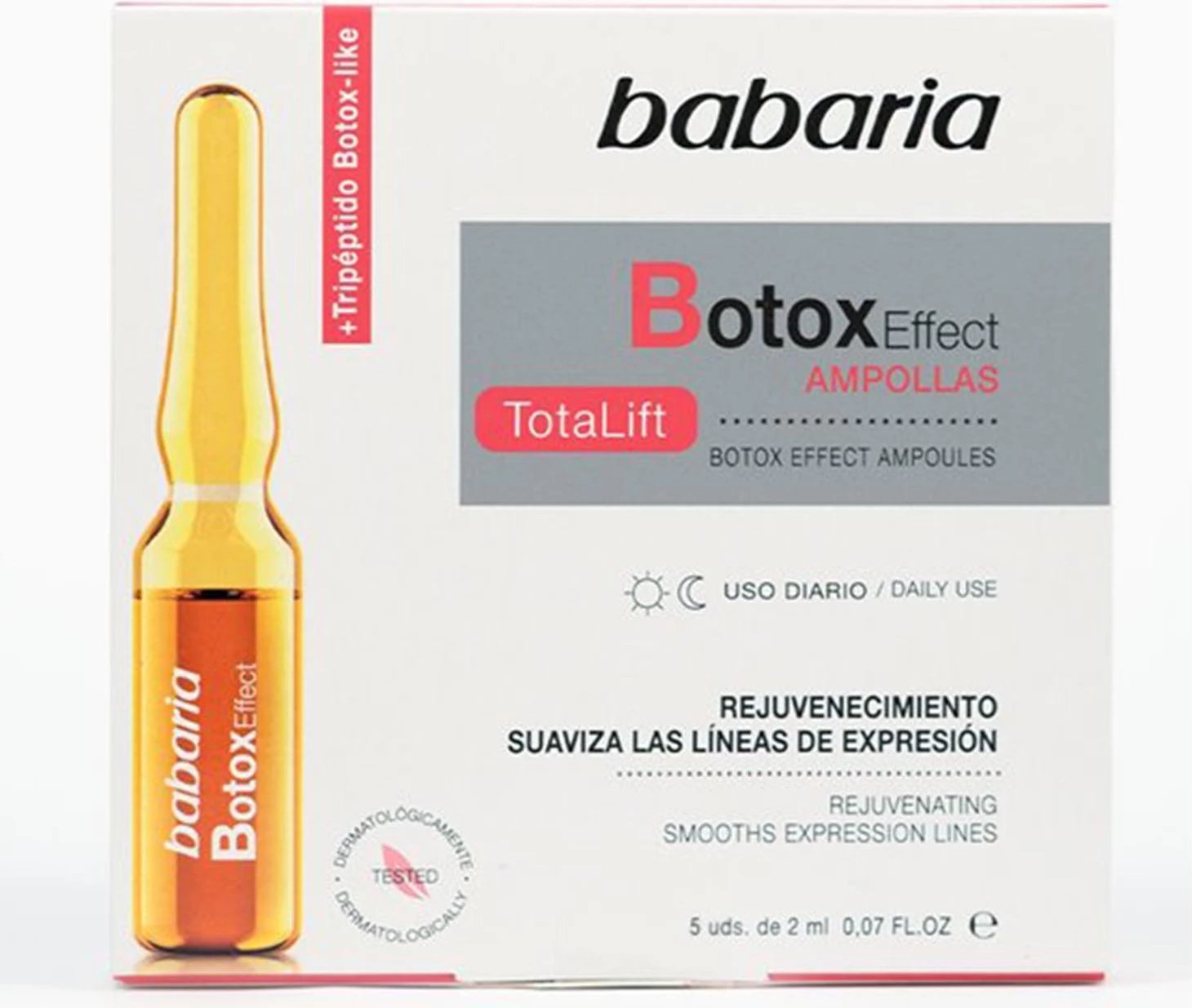 Ampolla për fytyrë Babaria Botox Effect Totalift unisex 5 copë