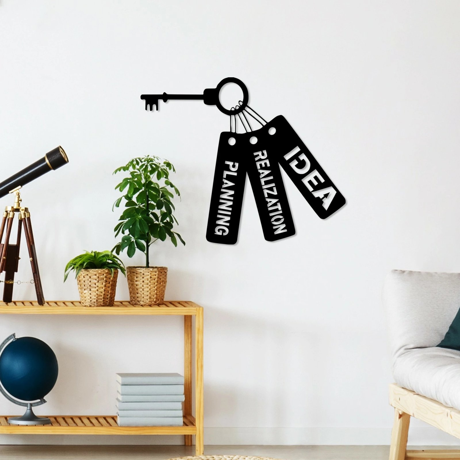 Aksesor dekorativ metalik për mur, Wallity, ide, realizim, planifikim