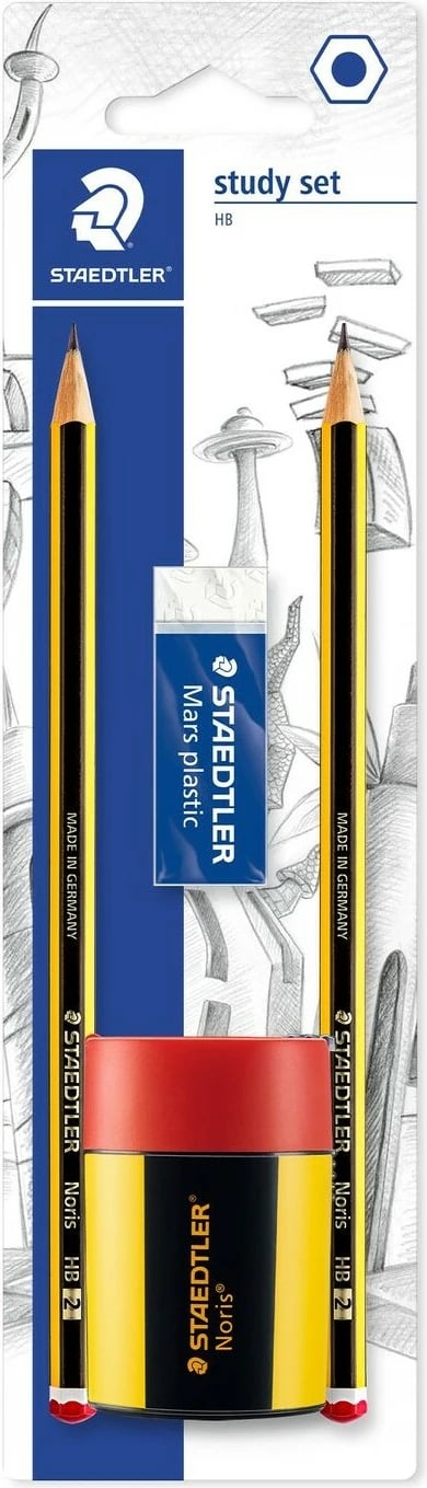 Set shkrimi STAEDTLER Study set Blister, 2 copa, zi/verdhë