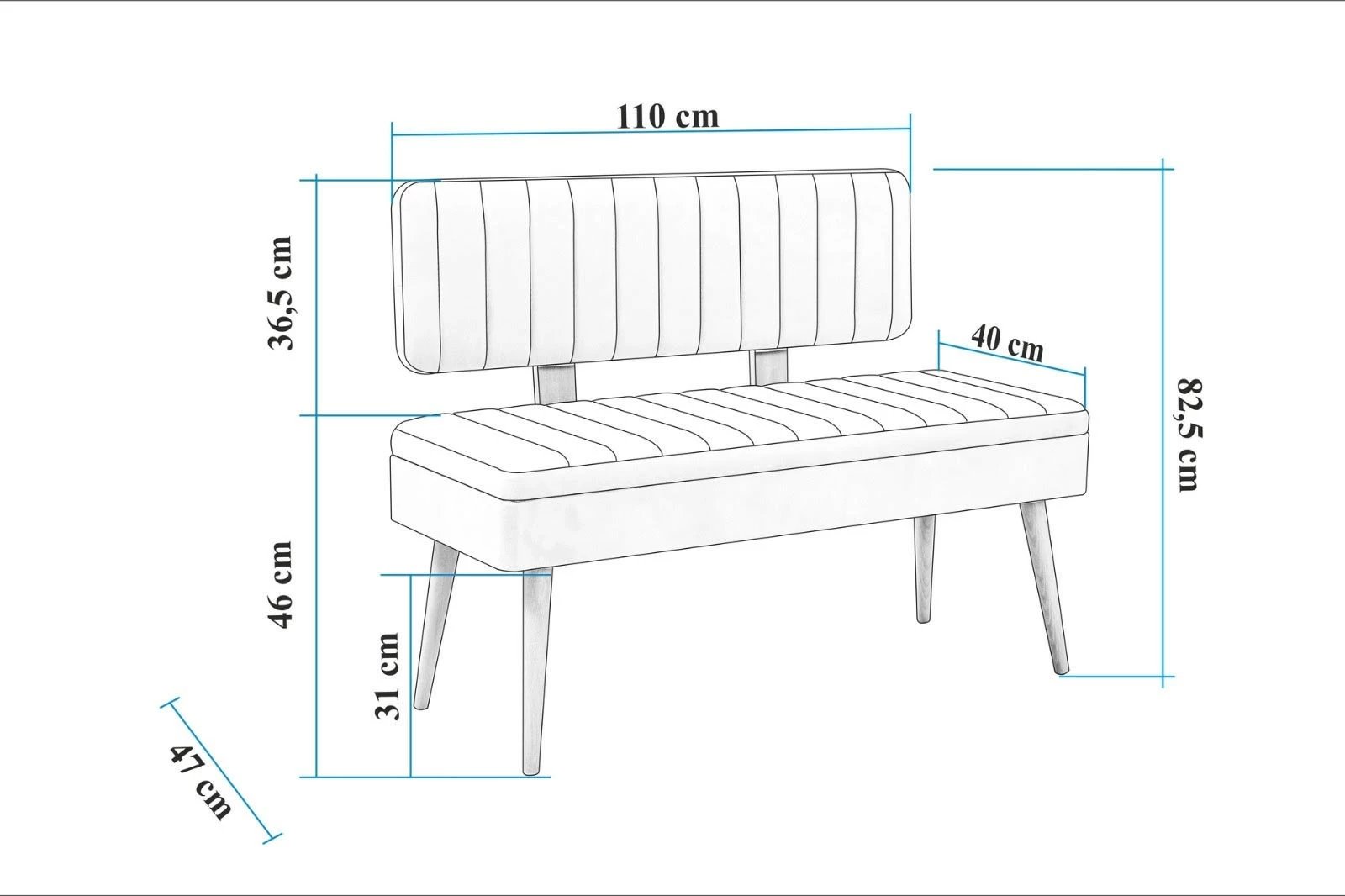 Bank Hanah Home, Vina 1048 - bardhë dhe kaltër e errët