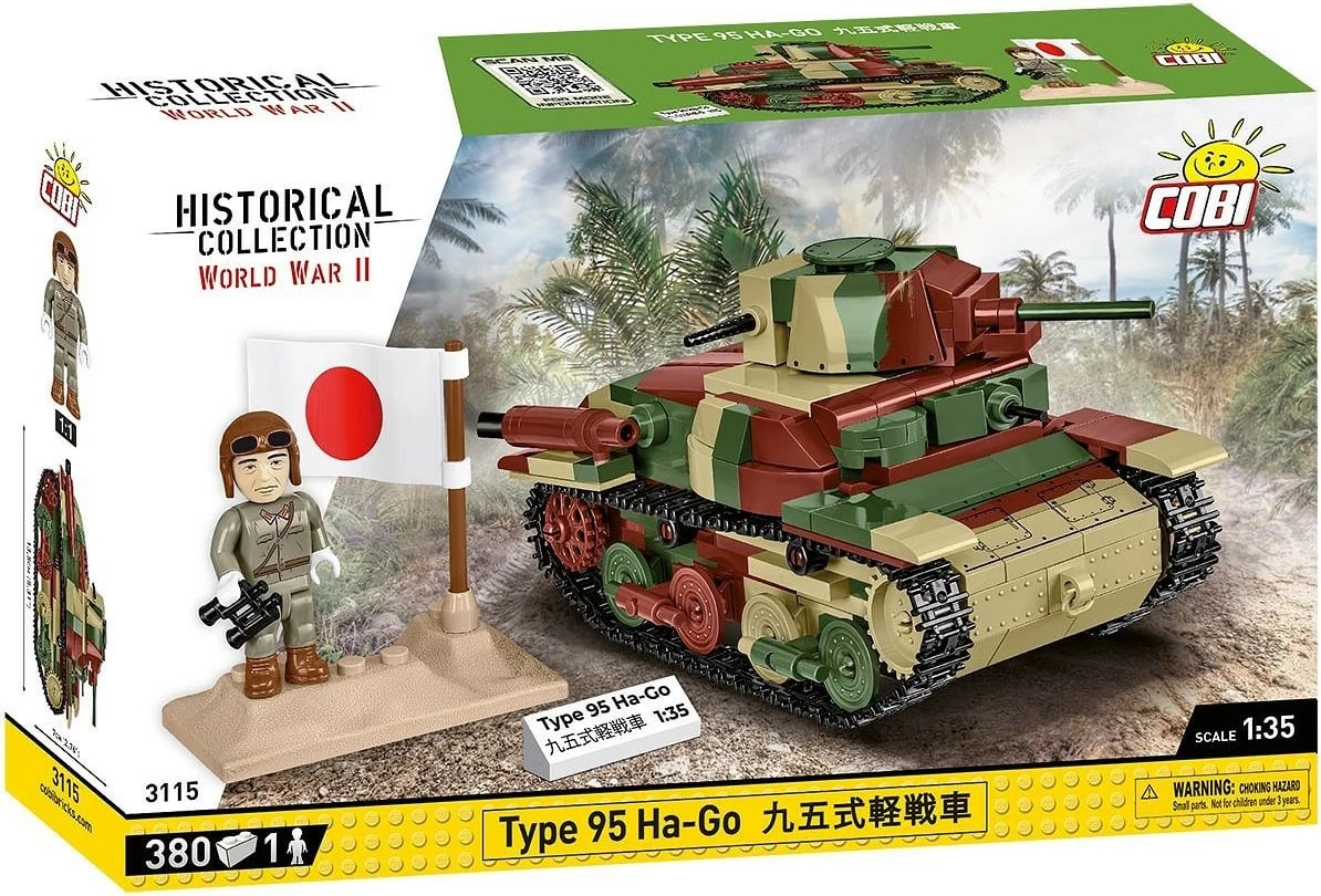 Set ndërtimi Cobi Klocki Type 95 Ha-Go, 1:35, 380 pjesë, me figurë ushtari japonez