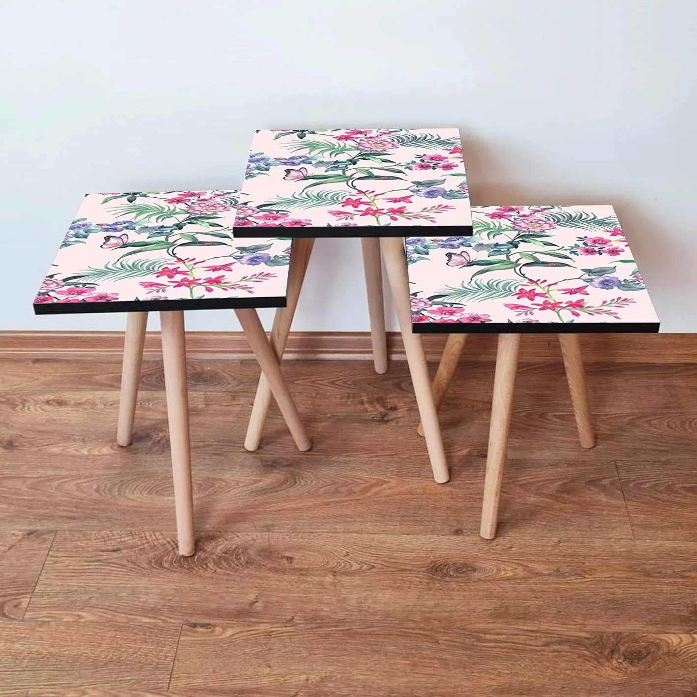 Set tavolinash të vendosshme (3 copë), Skye Decor, 3Shp191, shumëngjyrëshe