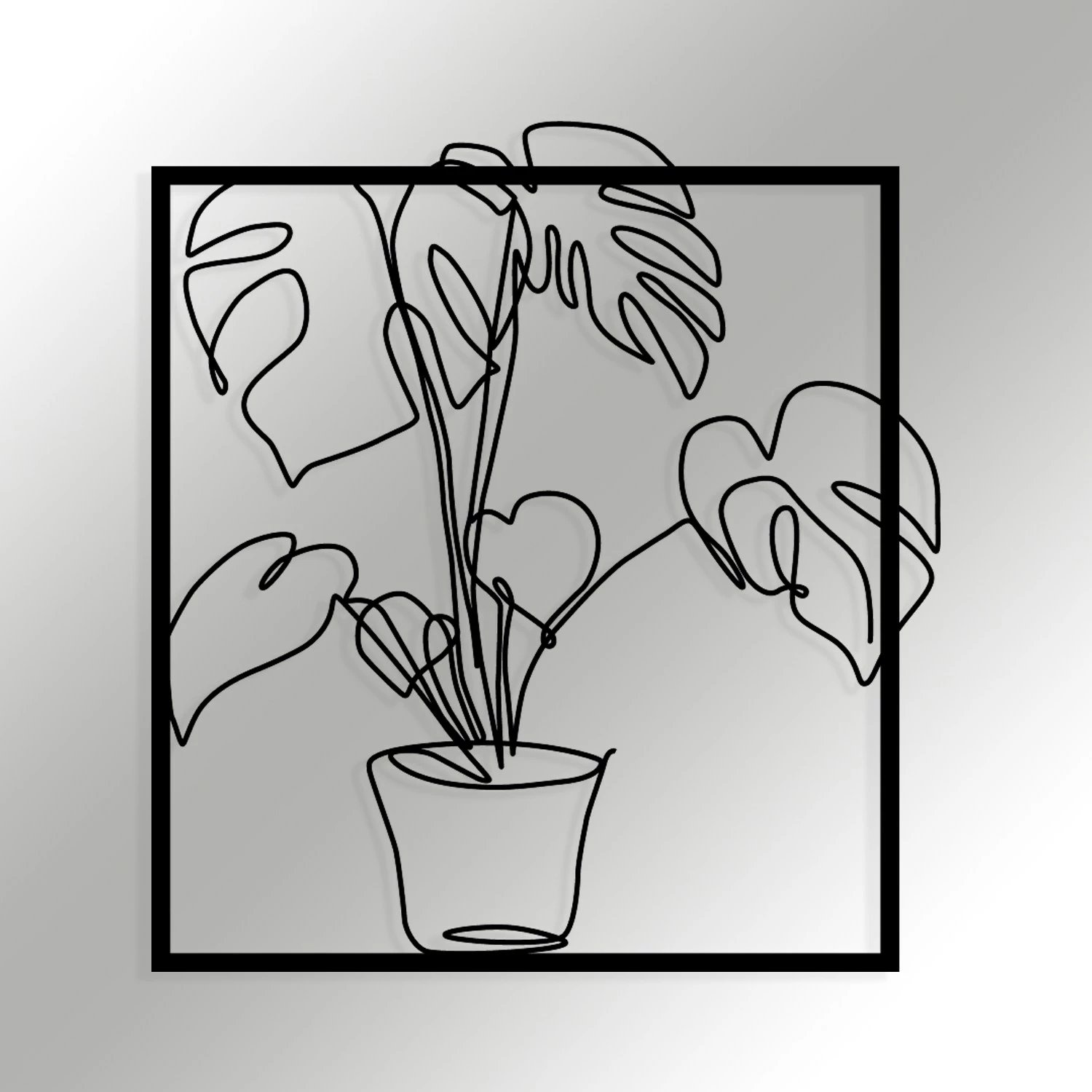 Aksesor dekorativ metalik për mur, Wallity, ngjyrë e zezë, 49x53cm