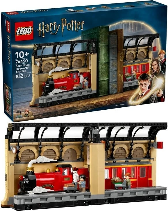 Set LEGO Harry Potter Book Nook 76450, 832 pjesë, dekor librash, për fëmijë dhe të rritur