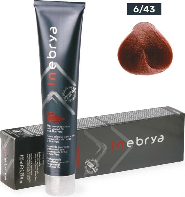 Ngjyrë për flokë Inebrya 6/43 Bionde e errët, Bakër I artë, 100ml