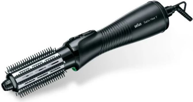 furçë me ajër të nxehtë, Braun, Satin Hair 7 AS720, e zezë