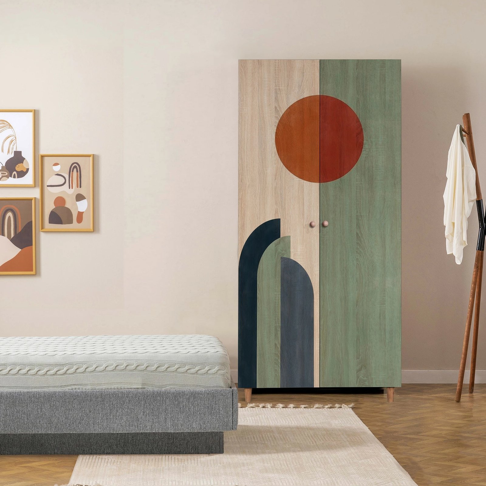 Dollap Hanah Home, Lidya 2, ngjyrë sonomo, 90x192x52cm