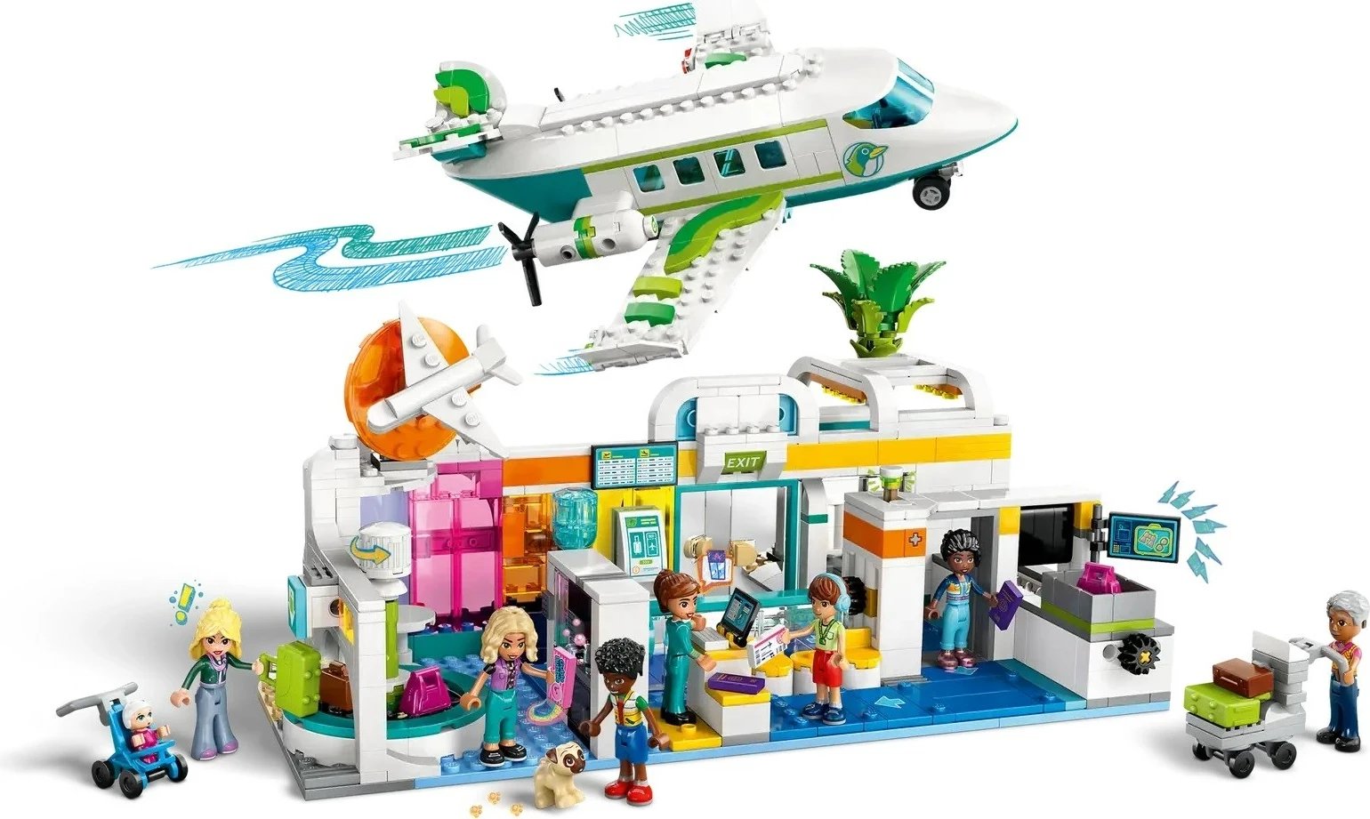 Set LEGO Friends Heartlake City Aeroporti dhe Aeroplani 42656, 8 minifigura