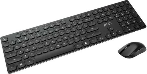 Tastierë + Maus wireless MSI FORGE K210, US layout, 2.4 GHz, DPI 1000–1600, bateri e rikarikueshme, e zezë, set 2 copë