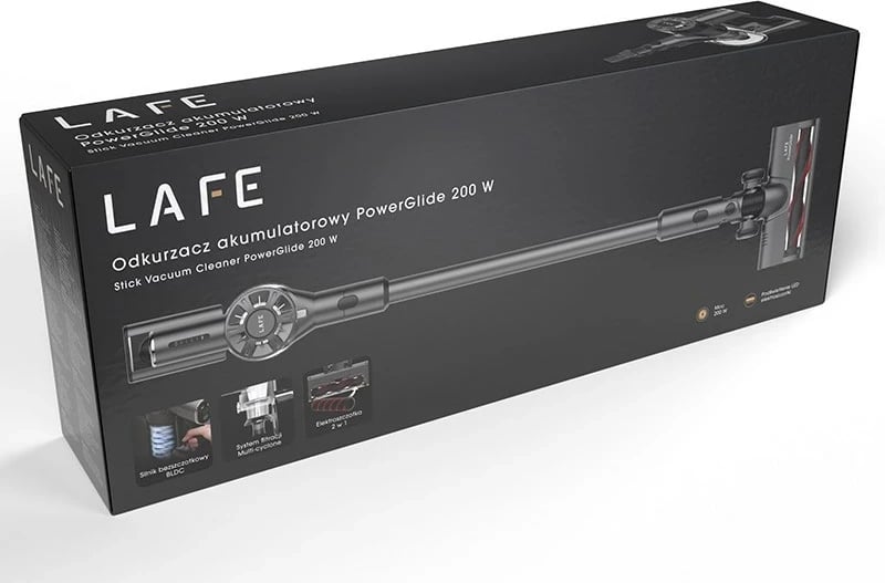 Kasë fshese Lafe PowerGlide 200 W, pa kabllo, gri