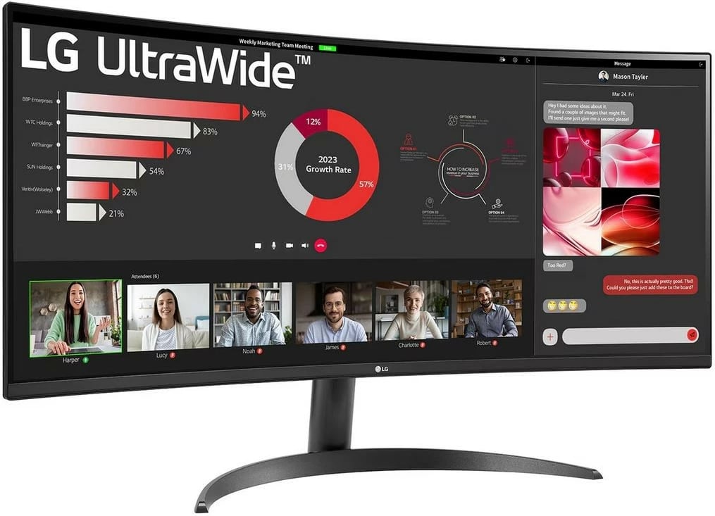 Monitor LG 34WR50QK-B, 34 inç, UltraWide, QHD, HDR10, i zi