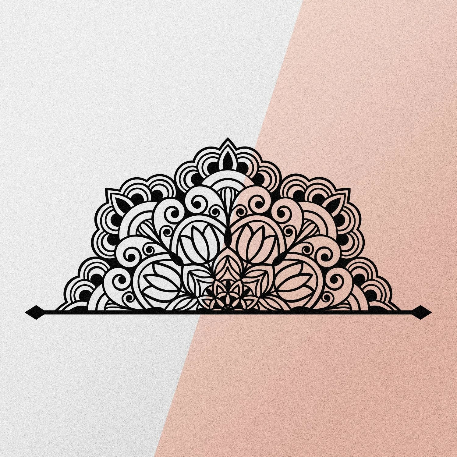 Aksesor dekorativ metalik për mur, Wallity Almero, ngjyrë e zezë, 160x70cm