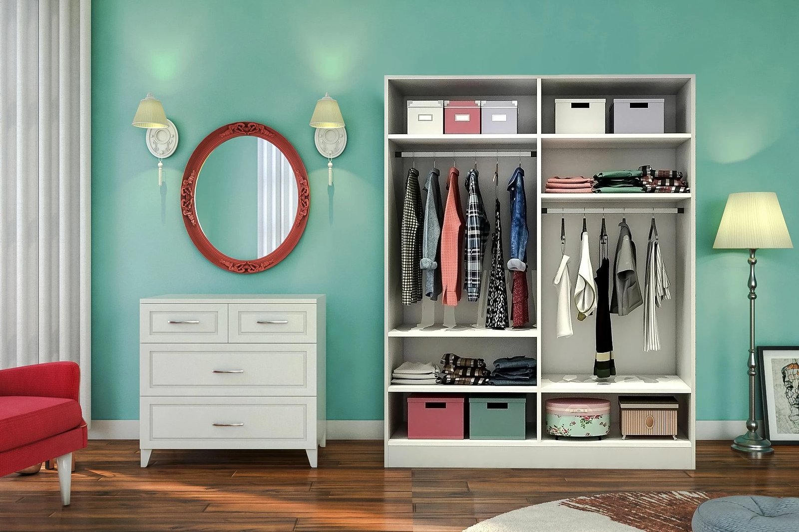 Dollap Skye Decor, ngjyrë e bardhë mat, RB-163