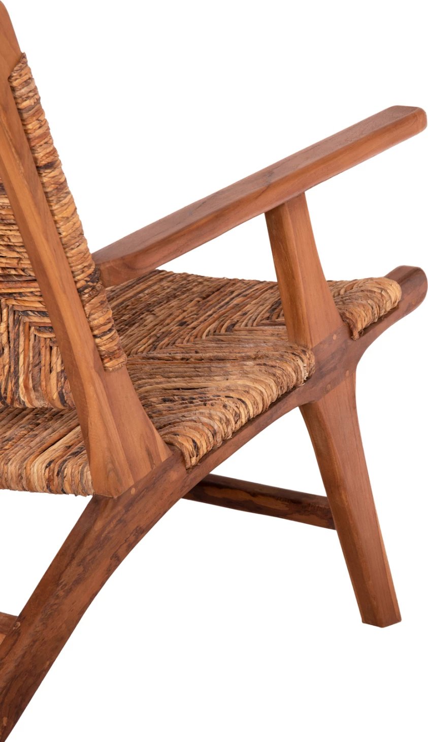 Karrige e ulët TONDO FH9914 dru TEAK & litar banane, ngjyrë natyrale, 69x74x68Hcm