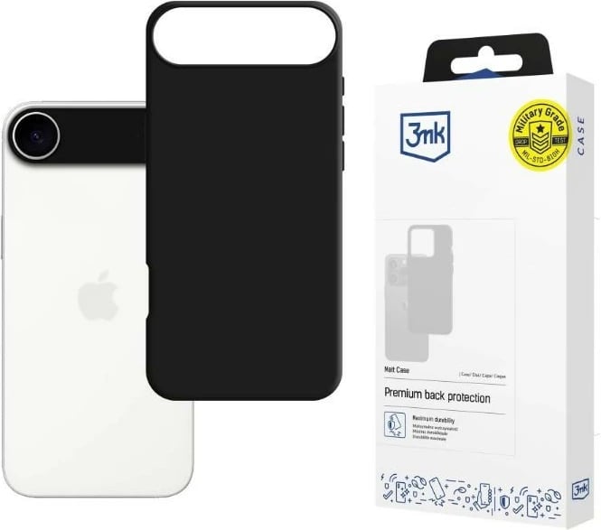Mbështjellës 3MK Matt Case për Apple iPhone 17 Air, TPU, i zi