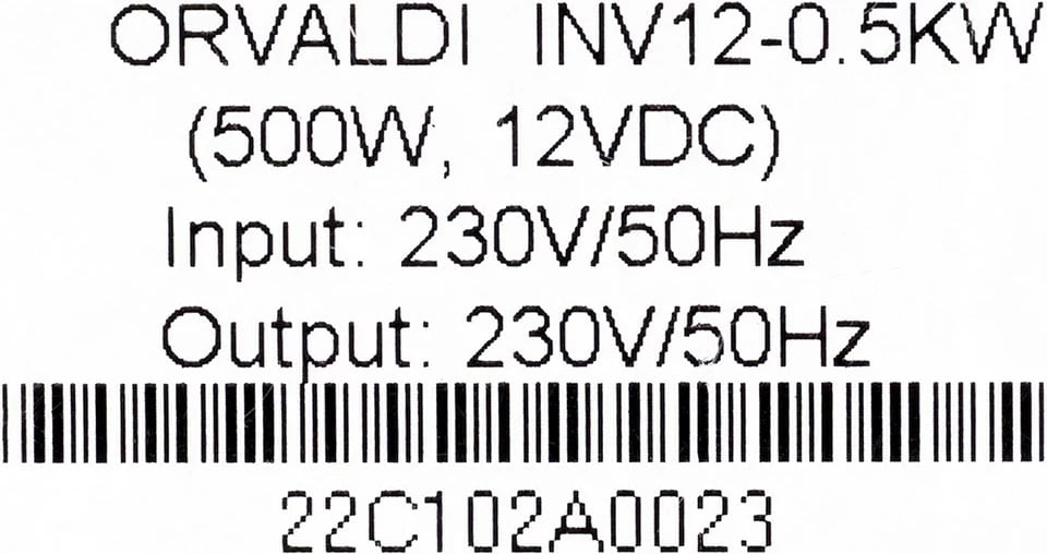 Inverter Orvaldi 12-500W Line-Interactive, 0.5 kVA, Zi