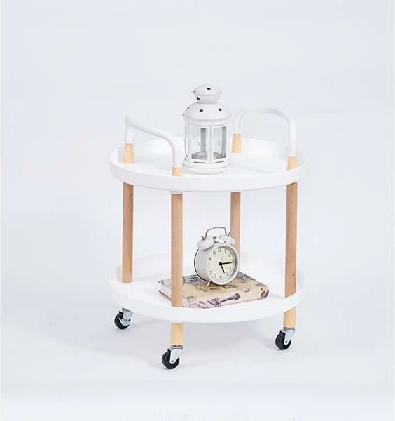 Tavolinë ndihmëse druri nextdeco 18880---, 2 nivele, e bardhë