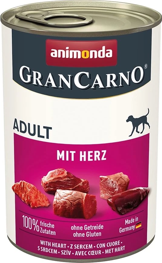 Ushqim i lagësht për qen ANIMONDA Grancarno Adult me Zemër, 400 g
