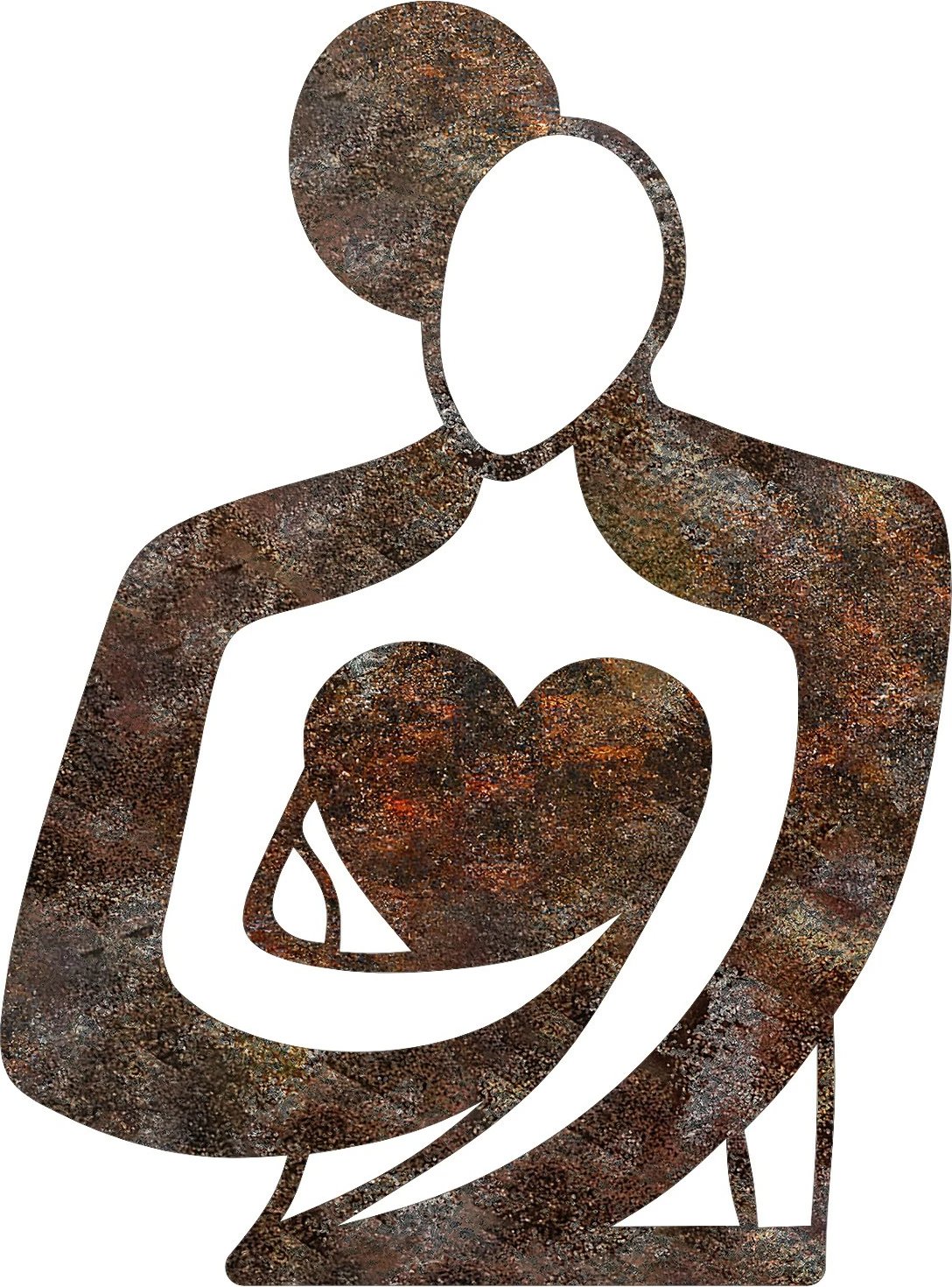 Aksesor dekorativ metalik për mur, Wallity, Rusty Hug