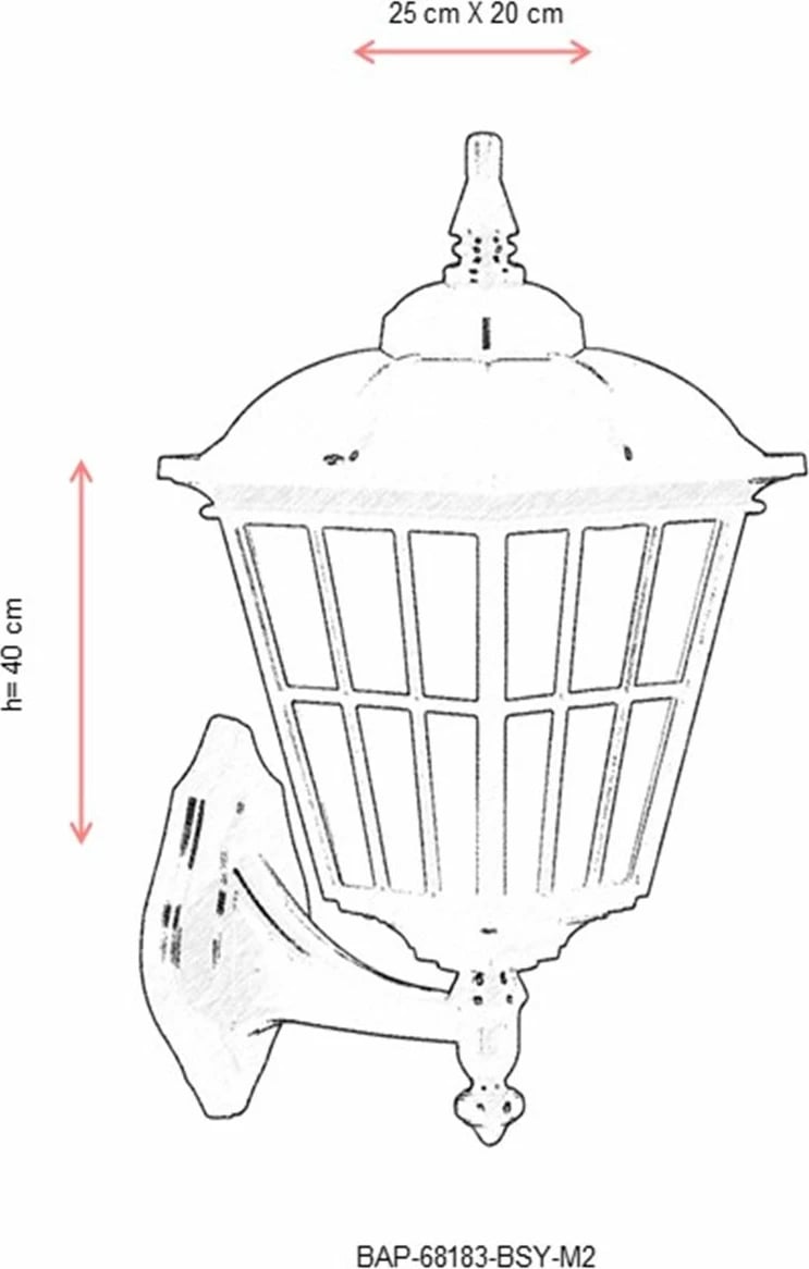 Llambë muri për jashtë, ngjyrë e zezë, Opviq BAP-68183-BSY-M2