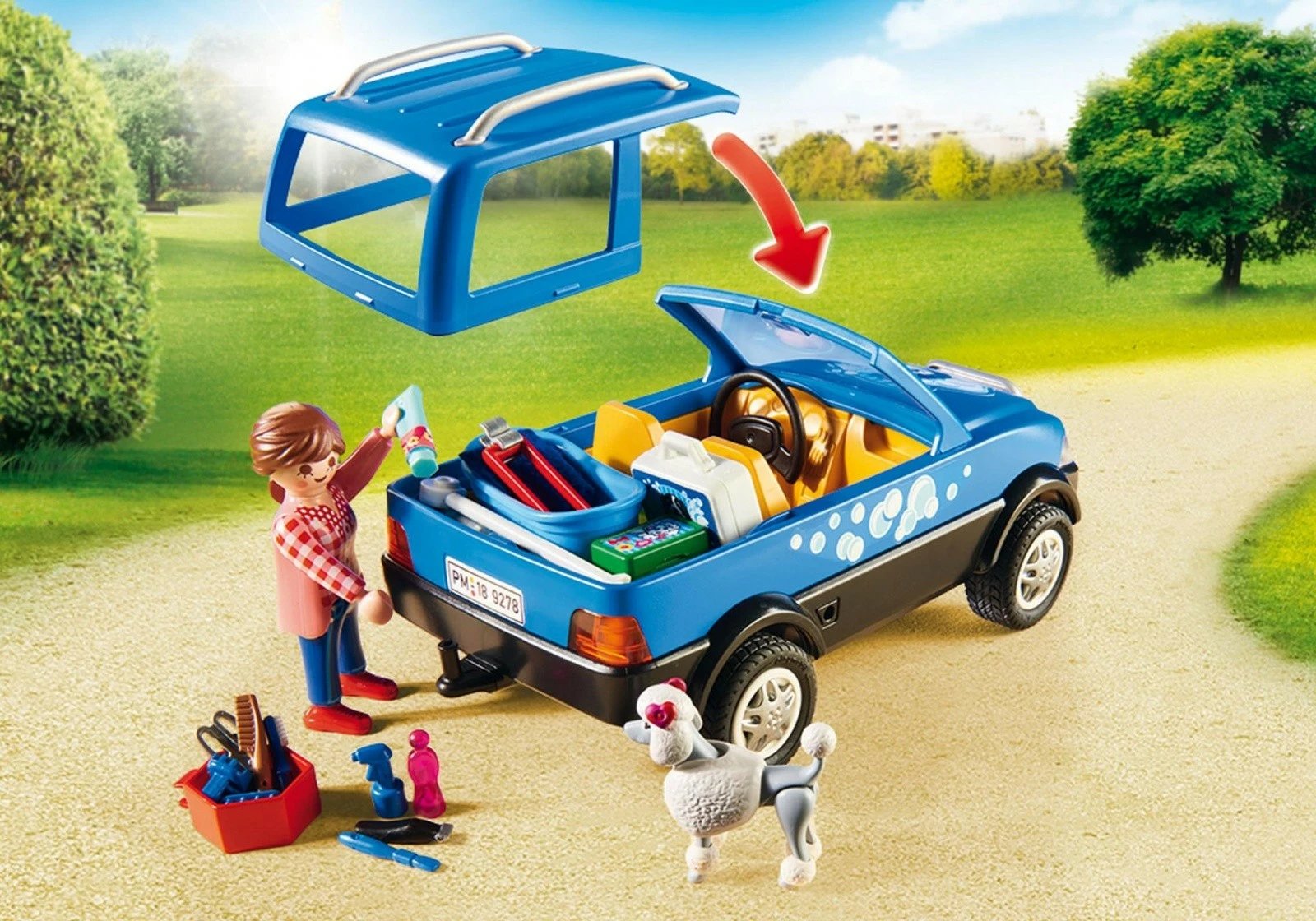 Set lodrash Playmobil City Life Mobile Dog Salon, 9278, për fëmijë