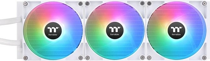Ftohës hibrid Thermaltake TH420 V2 Ultra ARGB Snow, 420mm, 3x140mm, ekran LCD, i bardhë