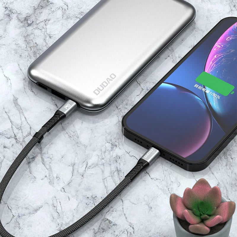 Kabllo Dudao L10P, USB-C në Lightning, 0.23m, PD 20W, e zezë