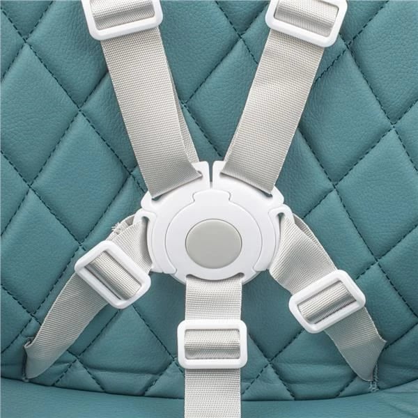 Karrige e lartë bebe, Baby Mix, Freja, tabaka dyshe e rregullueshme, rrip 5-pikësh, deri 15 kg, eko-lëkurë, jodrëshqitëse, jeshile