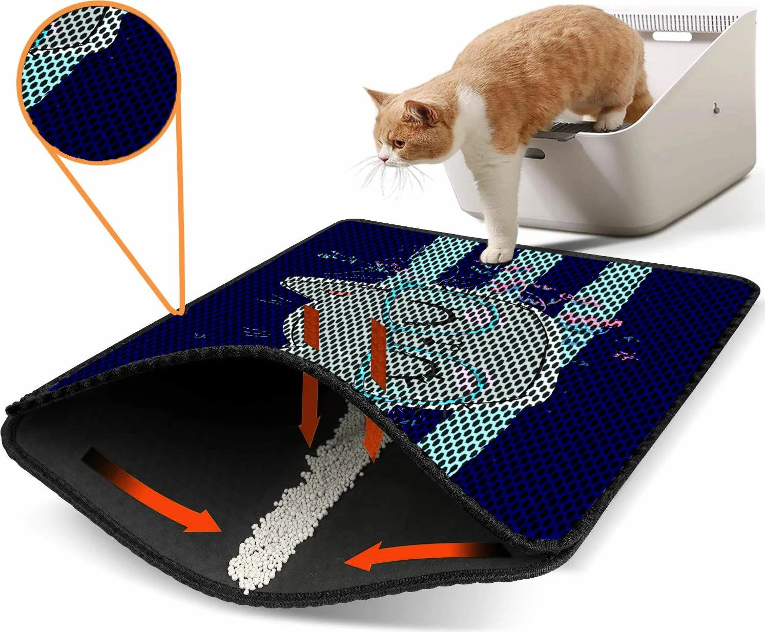 Tapet për rërë mace, shumëngjyrësh, Paws & Whiskers, Nrszn0001, 45x60cm