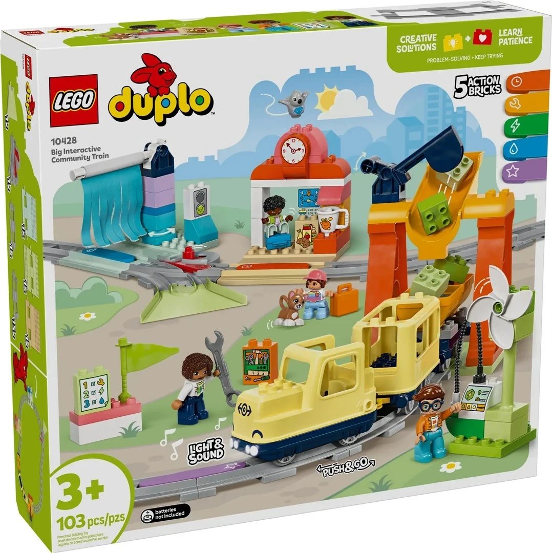 Set tren interaktiv LEGO DUPLO 10428, për fëmijë 3+ vjeç, shumëngjyrësh