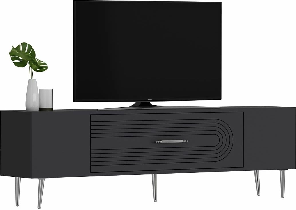 Komodë TV Skye Decor, Dekol3, anthracite, silver