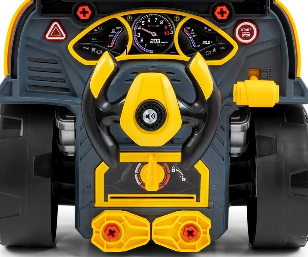 lodër edukative mekaniku, Milly Mally N-GINE, 56 pjesë, efekte dritë/tingull, 3xAA, 3+, e verdhë